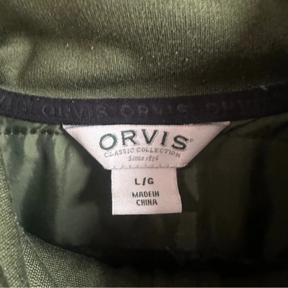 Orvis Green Quilted Jacket Fleece Hybrid Outdoor Gorpcore‎ Utility Zip Up Hiking